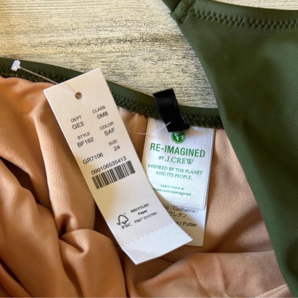 NWT J. Crew DD V-neck cross-back one-piece swimsuit
BF162 OLIVE GREEN Sz 24 - Picture 6 of 6